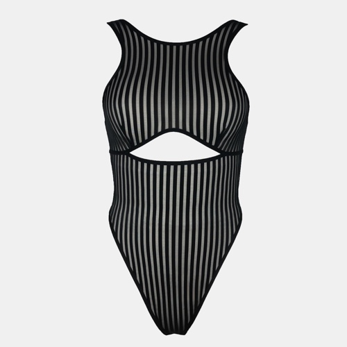 Vertigo Cutout Bodysuit Black - S / Black