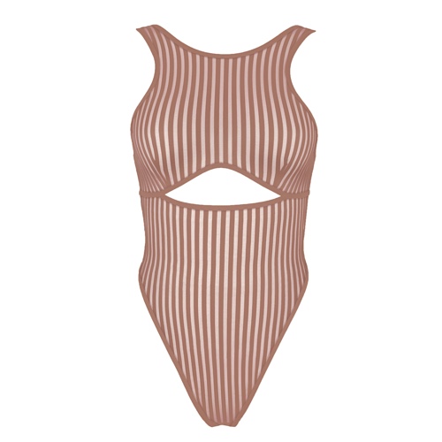 Vertigo Cutout Bodysuit Mushroom - S / Mushroom