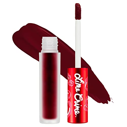 Lime Crime Velvetines Liquid Matte Lipstick, Wicked (Blood Red) - Bold, Long Lasting Shades & Lip Lining - Stellar Color & High Comfort for All-Day Wear - Talc-Free & Paraben-Free - Wicked