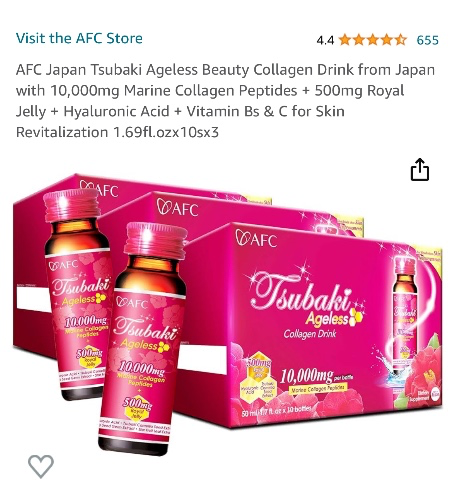 AFC Japan Tsubaki Ageless Beauty Collagen Drink from Japan with 10,000mg Marine Collagen Peptides + 500mg Royal Jelly + Hyaluronic Acid + Vitamin Bs & C for Skin Revitalization (1.69fl.ozx10sx3) - 3