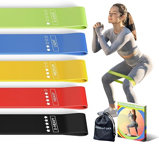 Resistance Loop Exercise Bands, Resistance Bands Exercise Bands for Home Fitness, Stretching, Strength Training, Physical Therapy,Elastic Workout Bands for Women Men Kids, Set of 5 - Multicolor