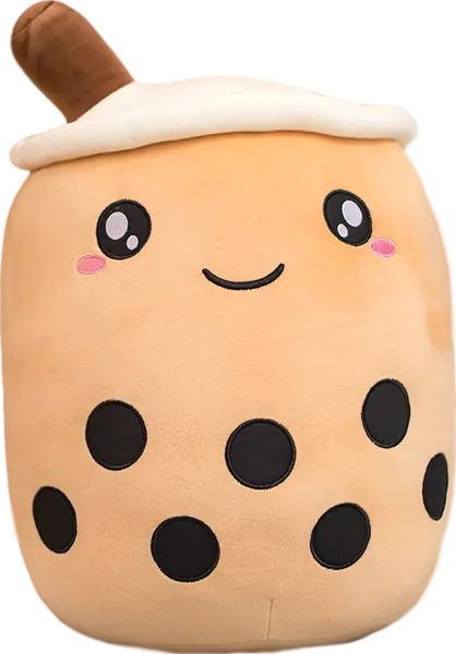Boba Plushie XL 🧋 - Smiley (Brown) / 20″ / 50 cm