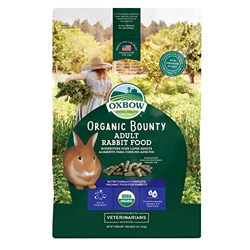 Oxbow Animal Health Organic Bounty Adult Rabbit Food - All Natural Rabbit Pellets - 3 lb. - Organic - 48 Fl Oz (Pack of 1)