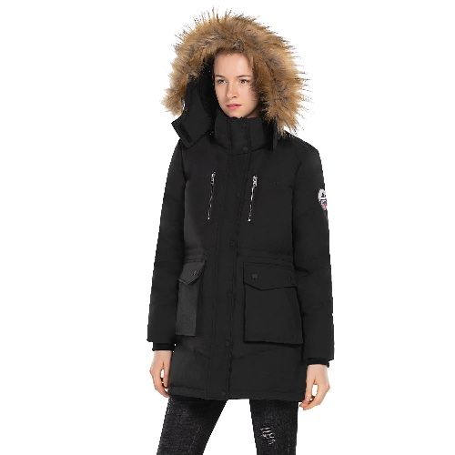Extreme Pop Womens Goose Down Parka Jacket Waterproof Windbreaker Size S-XXL UK Brand DHL Delivery 3-5 Working Days - Small Black