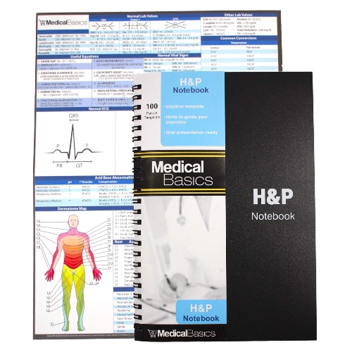 H&P Notebook - Medical History and Physical Notebook, 100 Medical templates with Perforations - 1 notebook