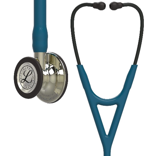 3M Littmann Stethoscope, Cardiology IV, Caribbean Blue Tube, Champagne Chestpiece, 27 inch, 6190 - Carribean Tube, Champagne Chestpiece