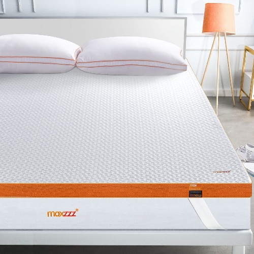 Maxzzz Memory Foam Mattress Topper Full, 3 Inch High Density Copper Memory Foam Topper with Bamboo Charcoal Foam Infused Removable Soft Cover (3inch, Full) - 3inch Full