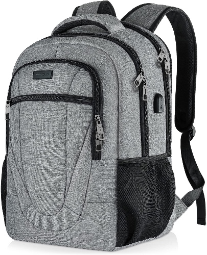 Travel Laptop Backpack, Backpacks for School College Teens, Business Anti Theft Slim Durable Backpack for Woman and Men with USB Charging Port, , Adult Computer Work Backpack for 17 IN Laptop, Grey - 17.3 Inch GREY