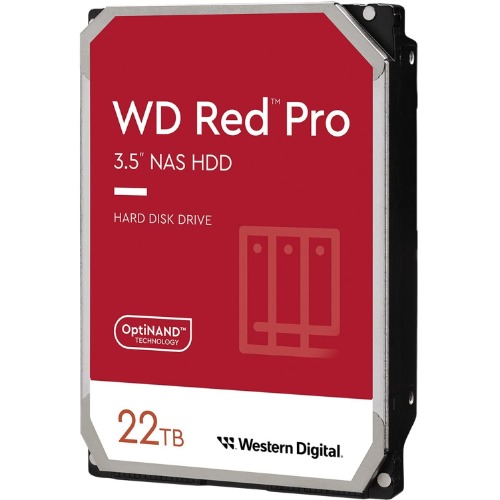 Western Digital 22TB WD Red Pro NAS Internal Hard Drive HDD - 7200 RPM, SATA 6 Gb/s, CMR, 512 MB Cache, 3.5" - WD221KFGX - 22TB