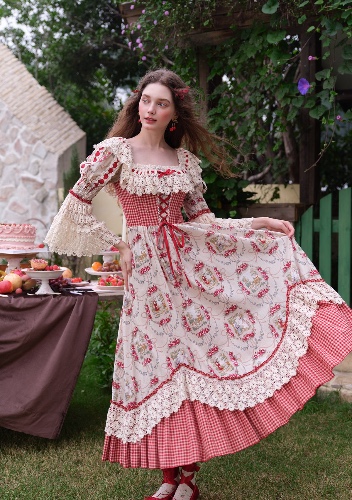 “Little Red Riding Hood” Cottage Dress | In-stock / L