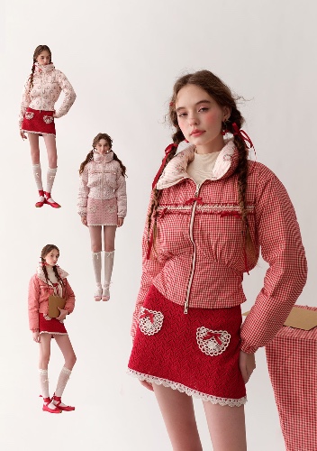 Strawberry Donazi Reversible 2-in-1 Down Jacket | L