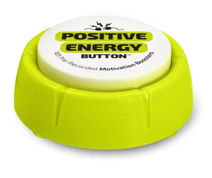 Positive Energy Sound Button | Fully Loaded | 101 Pre-Recorded Motivation Boosters | Positive Thinking Easy, Better Than Affirmation Cards | Fun Novelty Gag Inspirational Gift | Cool Desk Decor Gadget