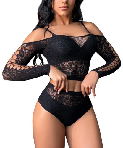 Buitifo Womens Lingerie Set Fishnet BabyDoll Bodysuit Sexy Nightwear