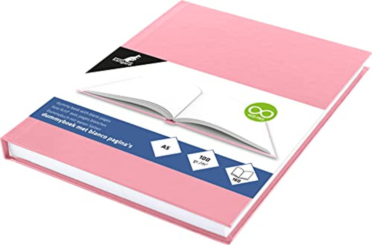 Skizzenbuch K-5353 Kangaro A5 blanko mit rosa Pastell Hardcover 80 Blatt 100 gramm weiß Säurefreies Papier - A5 - Rosa