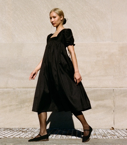 Black Silk Tie-Back Dress