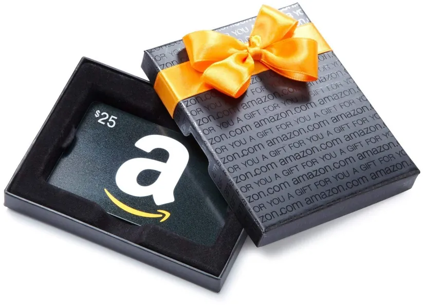 Amazon.com Gift Card in Various Gift Boxes - 25 Black Gift Box - "A" Smile