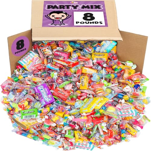 Big Bulk Candy - 8 Pounds - Halloween Individually Wrapped Candies - Trick Or Treat Candies - Piñata Filler Stuffers - Assorted Variety Candy for Offices, Schools, Candy Party Favors, Claw Machines, Carnivals - 8 Pound (Pack of 1)