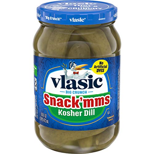 Vlasic Snack'mms Kosher Pickles Dill Minis, Keto Friendly, 16 FL OZ (Pack of 6) - 16 Ounce (Pack of 6)