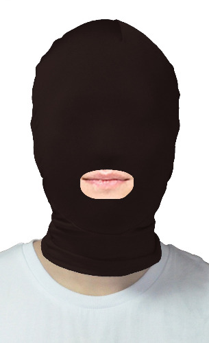 VSVO Mouth Hole Zentai Mask Halloween Hood - Adults Black