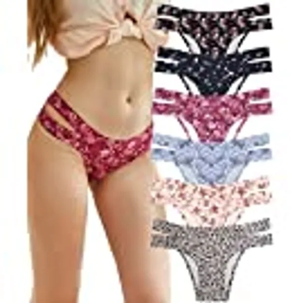 Knowyou Seamless Underwear for Women Sexy Bikini Panties Cheeky High Cut Hipster Stretch Cute Panty for Ladies