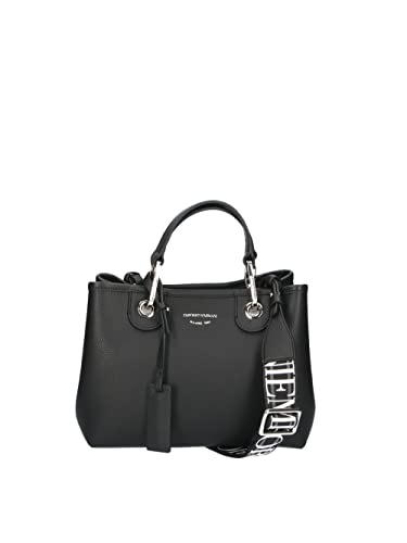 Emporio Armani Borsa a mano Blu con tracolla logata All Over regolabile, estraibile. Pochette interna estraibile con laccio da polso e chiusura con zip. Chiusura borsa con bottone a cal - Taglia unica - Blau_navy