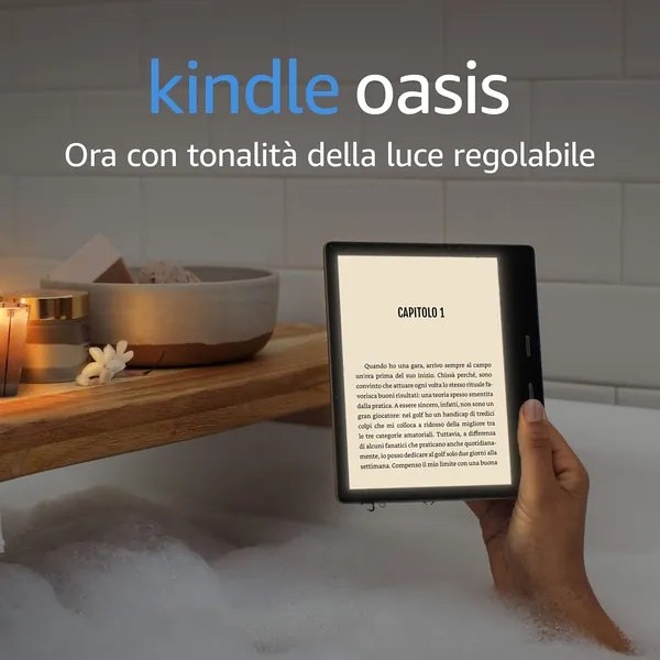 Kindle Oasis - Ora con tonalità della luce regolabile - Resistente all’acqua, 32 GB, Wi-Fi, Grafite