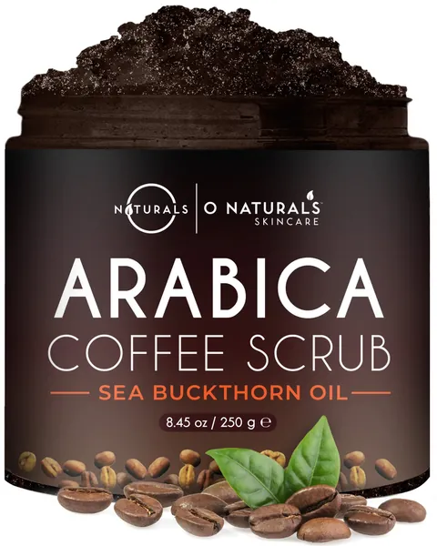 O Naturals Scrub Corpo Esfoliante Caff Arabica - Olio Corpo Levigante Anticellulite Scrub Corpo Peli Incarniti Oli Essenziali- Sale del Mar Morto Scrub Viso Esfoliante e Scrub Piedi Cura lÕAcne