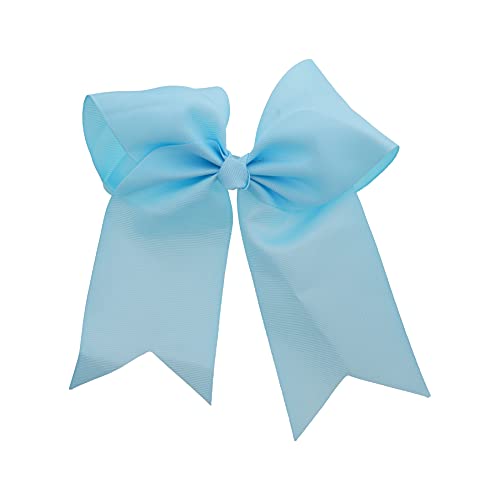 Sky Blue Jumbo Bow Clip with Tails - Sky Blue