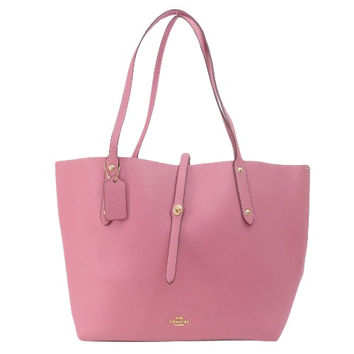 Coach Pebbled  Leather Tote Bag (Pre-Owned) | One Size / pink