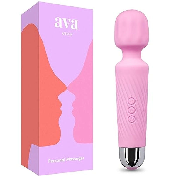 Ava Vibrator Wand Personal Massager [Clit Stimulator Vibrator ] Sex Toys for Women | 20 Patterns & 8 Speeds of Pleasure | Quiet & Small Sex Toy | Gifts for Women | Female Adult Toys (Light Pink)