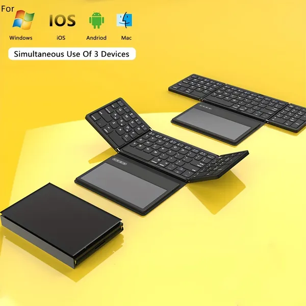 * Full Size Wireless Keyboard With Touchpad Folding Keyboard For Phone Tablet Wireless Rechargeable Keyboard Numberic