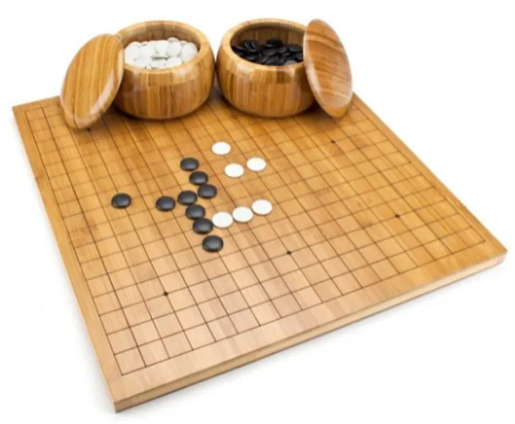 Brybelly Go Set with Reversible Bamboo Go Board | Measures 19x19  13x13 and Includes Bowls  Bakelite Stones | 2-Player - Classic Chinese Strategy Board Game