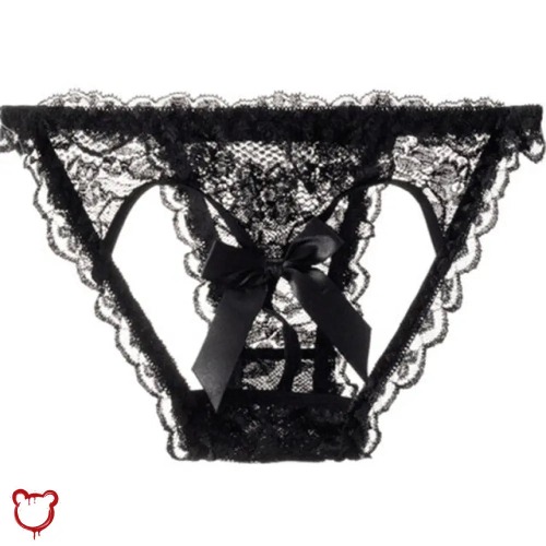 Lace See-Through Underwear by Voices - Black / One Size