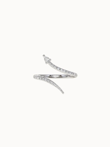 Pavé Snake Ring - White Gold - P 1/2 (US 8.25)