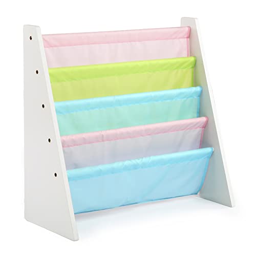 Humble Crew Kids 5 shelf Book Rack Storage Bookshelf, White/Pastel (Pastel Collection) - White/Pastels