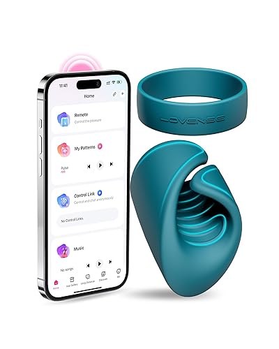 LOVENSE Gush Penis Ring Vibrator, Flexible Silicone Vibrating Cock Ring for Men, Wearable Cock Sleeve Massager Long-Distance Bluetooth Remote Reach with Music Sync, Partner & App Control