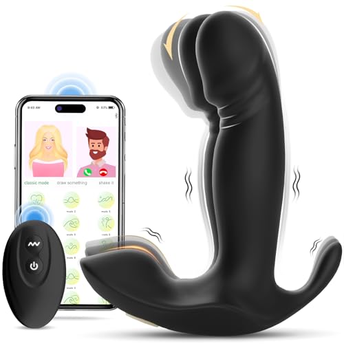 Wearable G Spot Dildos Vibrators Adult Sex Toys for Women or Men, App Remote Control Panty Mini Vibrator with 10 Quickly Wiggling & Vibrating Modes Panties Quite Rose Toy Sex Machine - Black Vibrator