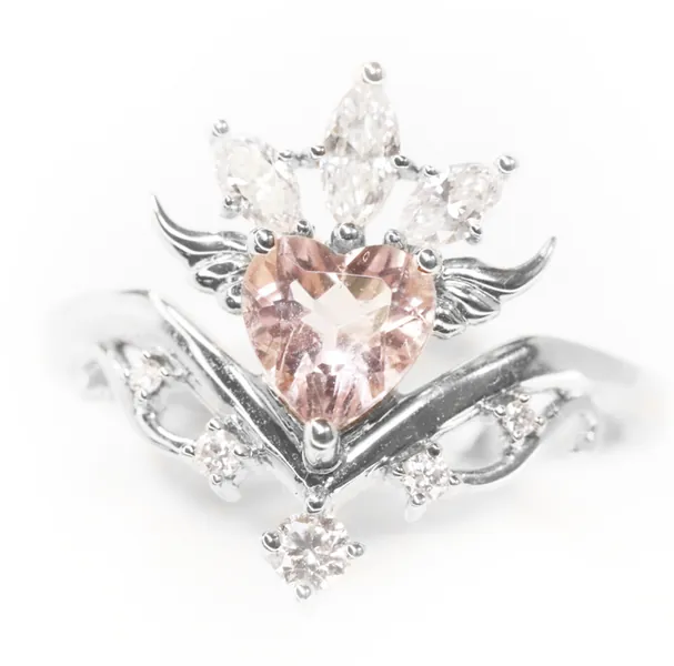 Isabella 14KT Ring with Moissanite - White Gold - 5.5