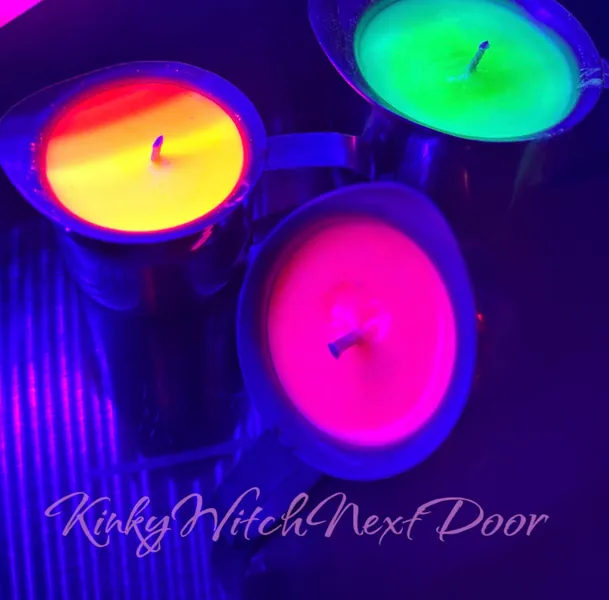 3 Pack BUNDLE UV or Fluorescent Black Light Wax Play Candles *Please read discription for how colors react & glow and for color selections!