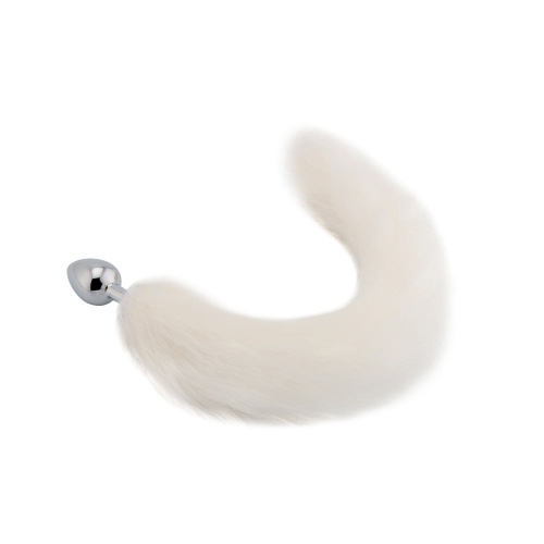 White Fox Tail Plug 16" | Small