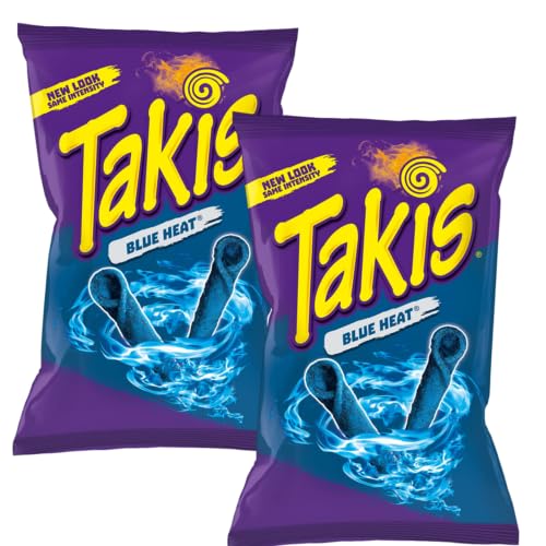 Blue Heat Takis Chilli Pepper Chips 93.2g - 2 Packs - American Snack - Bulk Value Pack