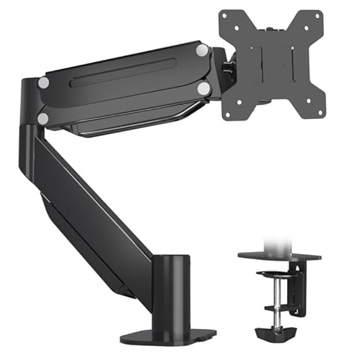 Suptek Single Gaming Monitor Arm Mount for Ultrawide Screens up to 43 inches and 28.6 lbs,Heavy Duty Monitor Desk Mount Stand, Pneumatic Height,Black(MD71M) - 27"-43" - black