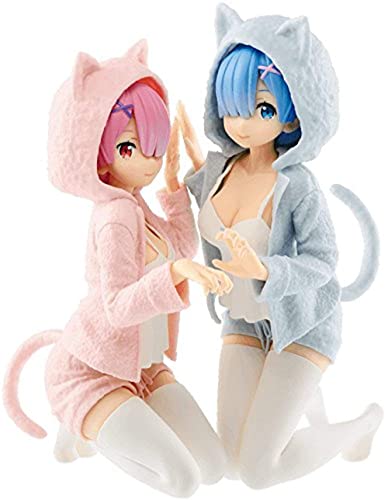 Zero Starting Life in Einer Anderen Welt: Rem und Ram Figure Cat Posture (Rosa)