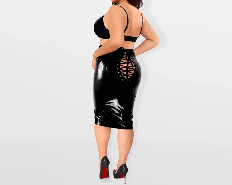 PVC skirt, pvc clothing, plus size skirt, high waisted skirt, pencil skirt