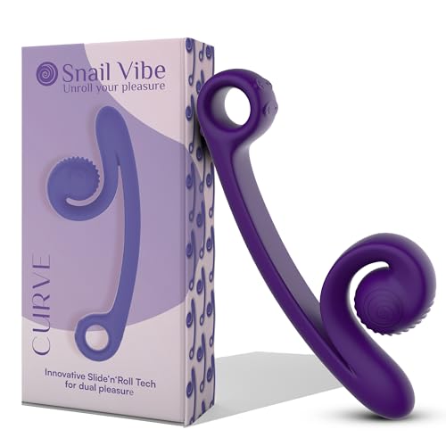 Snail Vibe Curve Vibrator G-Spot Waterproof Stimulator Silicone Quiet Powerful Rechargeable Angled Sex Toys Adult Only (Purple) - Purple