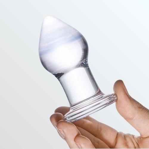 Gläs Amethyst Rain Glass Butt Plug Dildo