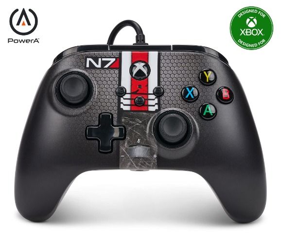 PowerA Control Mejorado Alámbrico para Xbox Series X|S - Mass Effect N7 - Standard Edition - Mass Effect N7