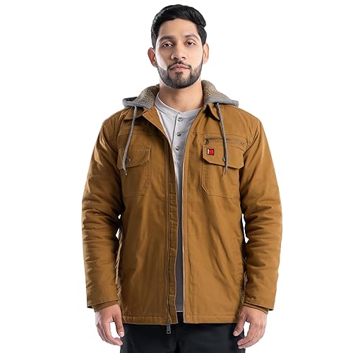 Wrangler Men's Quilted Lined Jacket with Sherpa Hood - XX-Large Big - Duck