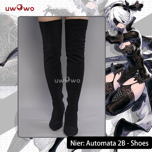 Uwowo Nier: Automata 2B Reincarnation Alternate Battler Outfit Cosplay Shoes Boots | 36