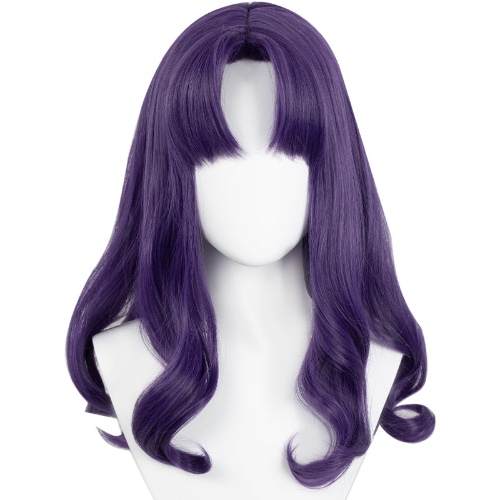 【Ready For Ship】DokiDoki Anime EVA Neon Genesis Evangelion Cosplay Katsuragi Misato Wig Long Curly Purple Wig / Hat | Katsuragi Misato Wig Only